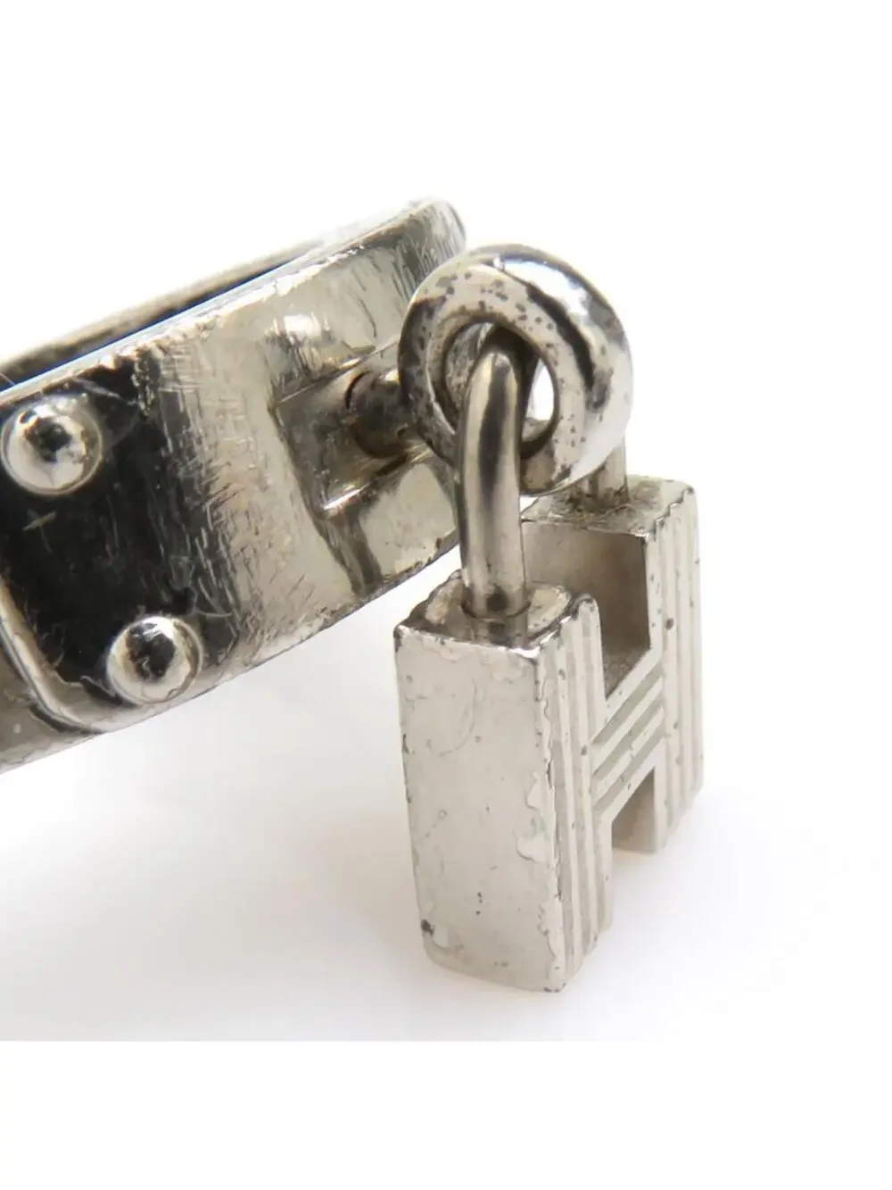 Auth Hermes H Cadena Charm Scarf Ring #339248H16B